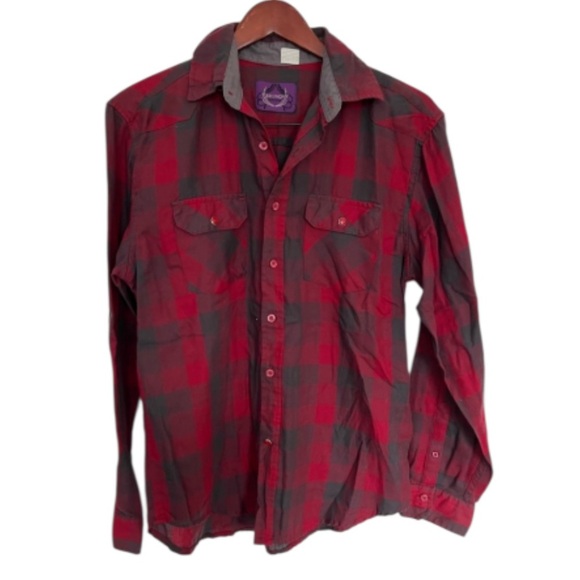 Bruno Other - Bruno New York Red & Black Plaid Button-Up Shirt Men’s Size M ESTIMATED